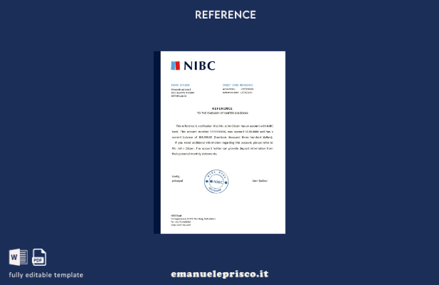 modello di riferimento della banca NIBC olandese in stile verificato